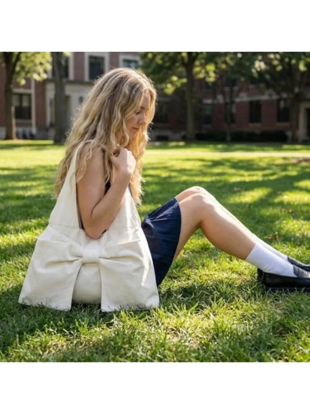 Cute Heart Shaped Canvas Tote Bag for Women, Reusable Shoulder Grocery Bag with